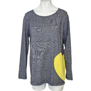 Lisa Todd Heart Long Sleeve Shirt, Rhinestone, Zipper, Pima Cotton, Size large